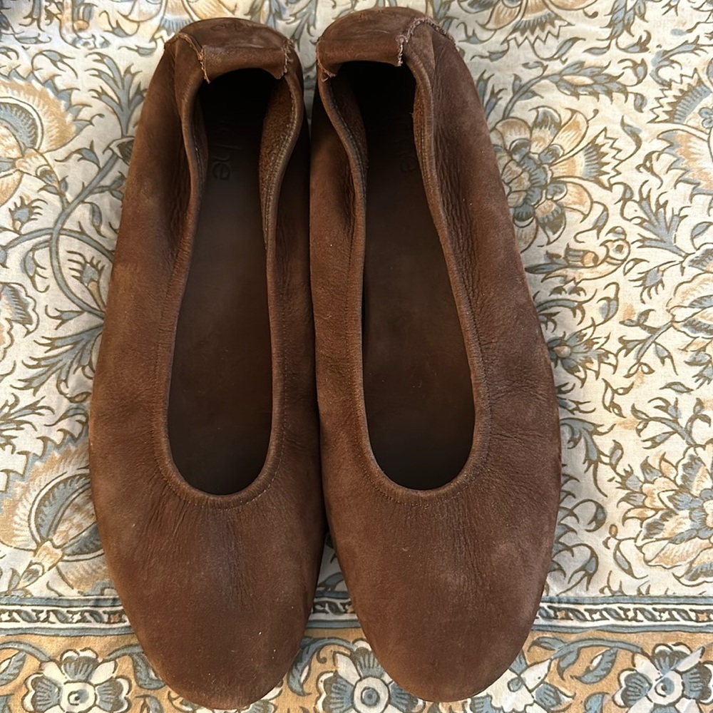 Arche France Laius Nubuck Havane Brown Ballet Flats